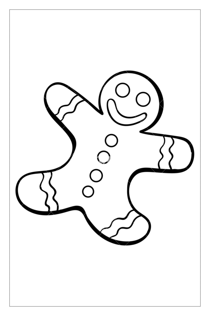 Christmas gingerbread man coloring page