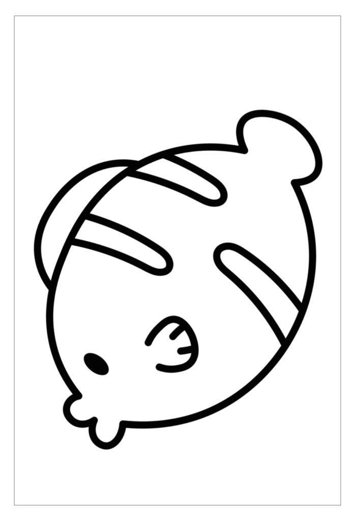 Funny cartoon fish coloring page