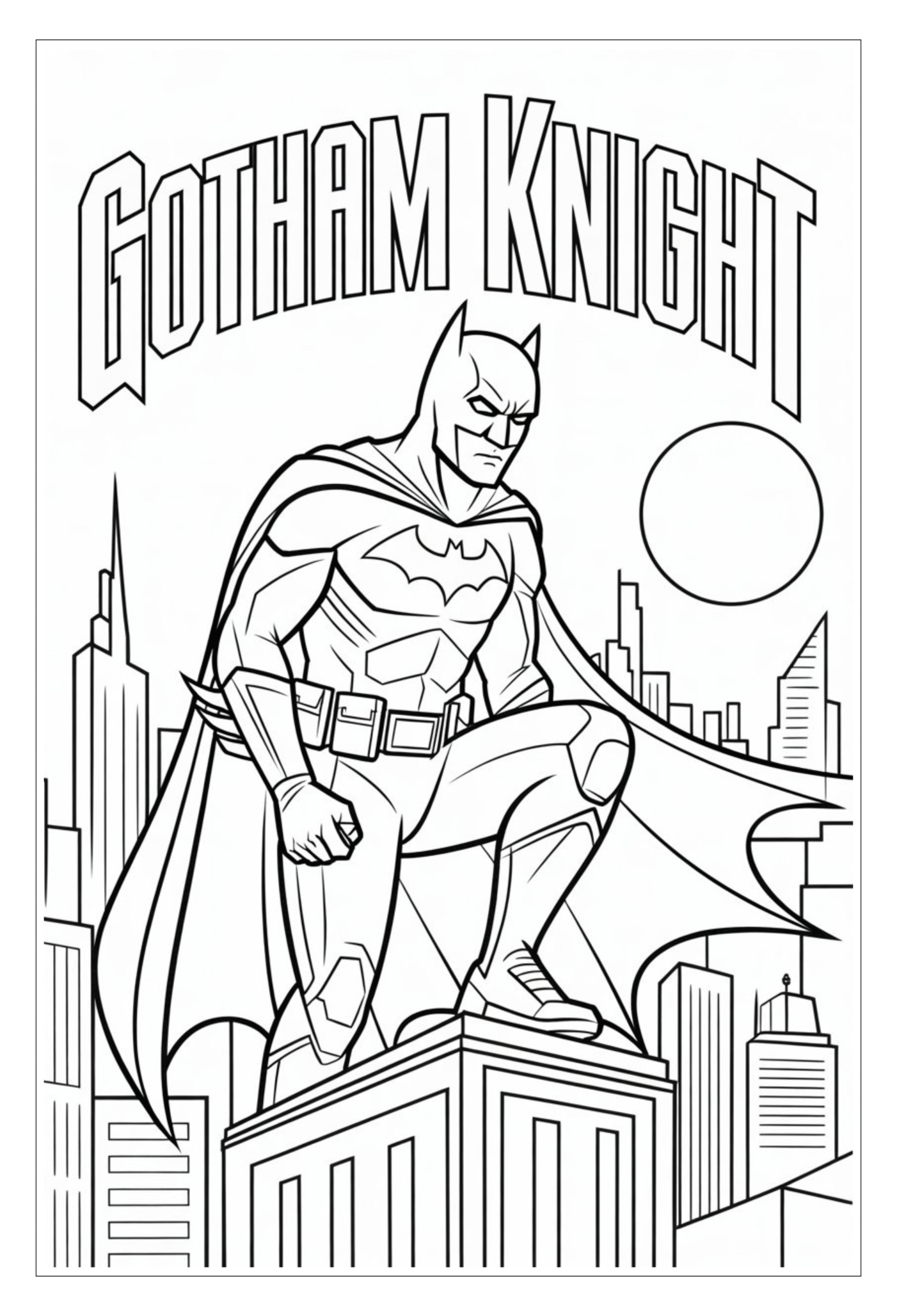Batman viewing the Gotham city