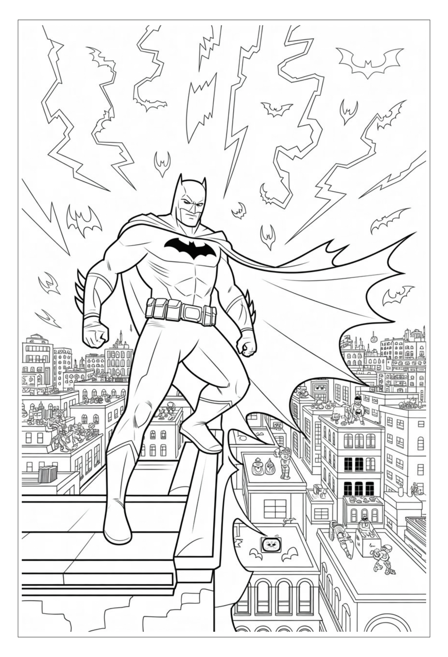 Futuristic version of Batman coloring page