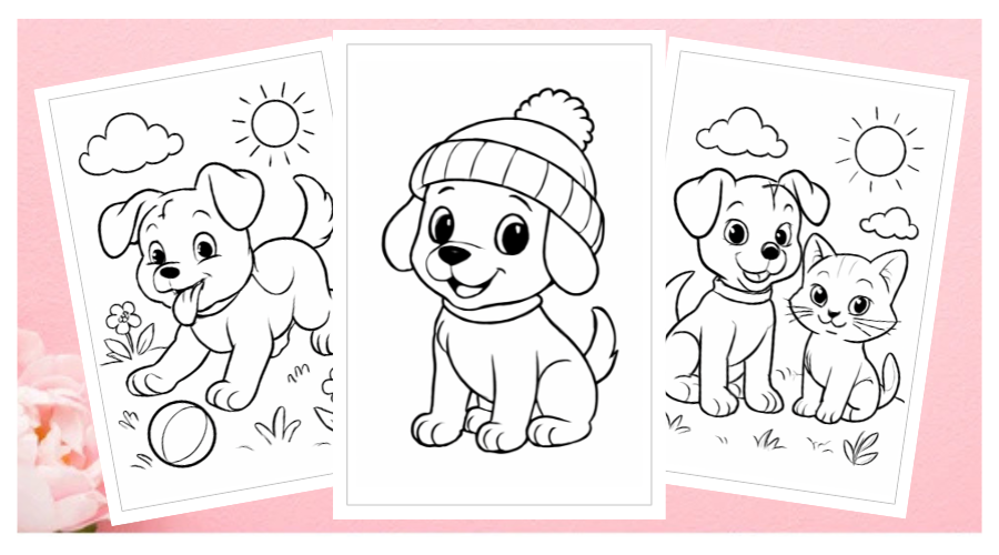 Puppy Coloring Pages: Cute and Fun for Children